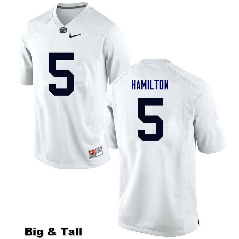 NCAA Nike Men's Penn State Nittany Lions DaeSean Hamilton #5 College Football Authentic Big & Tall White Stitched Jersey PVT2798RH